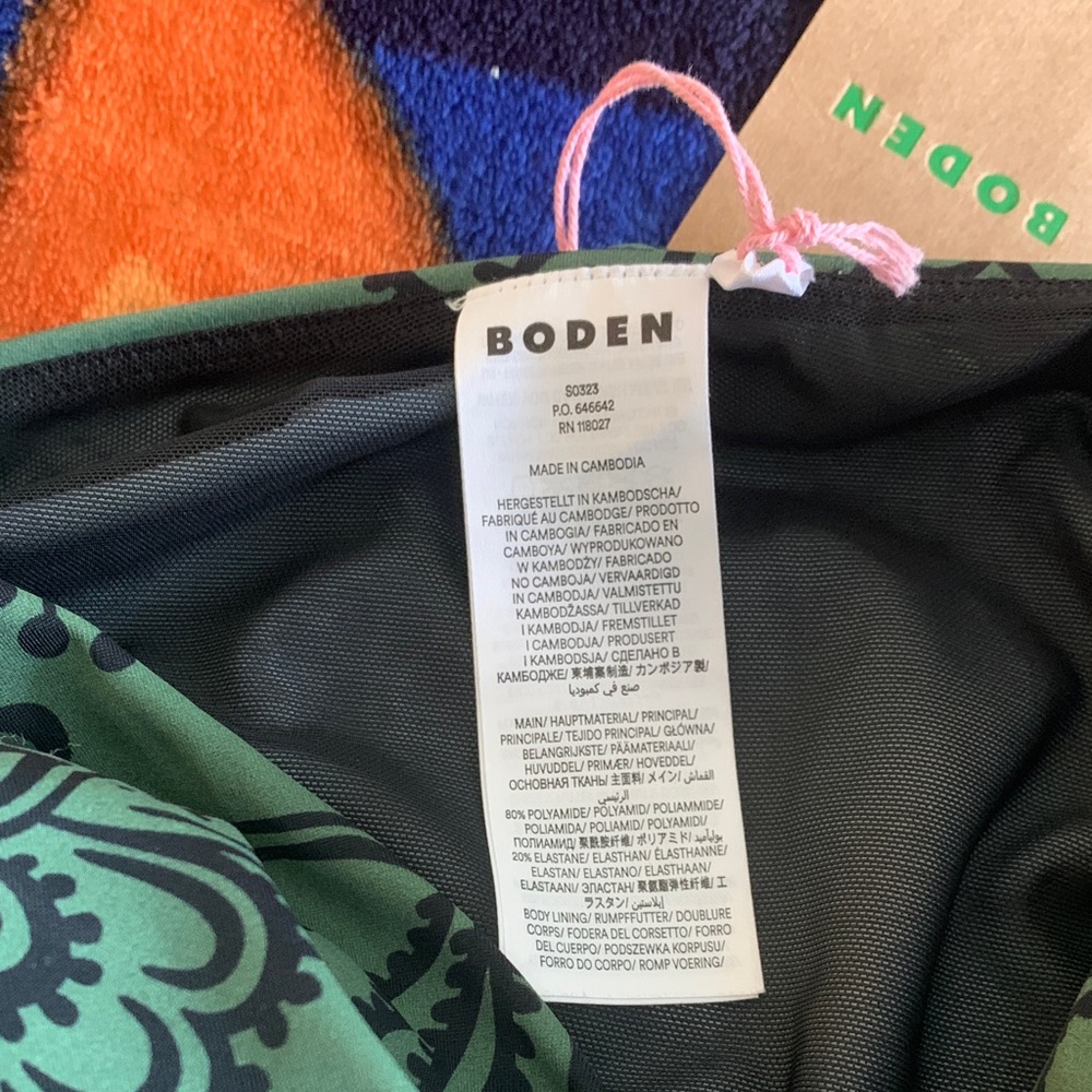 NWT Boden Green Floral One Piece Swimsuit - Picture 5 of 6